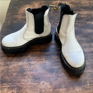 White platform doc martens Chelsea slip on size women’s 8 or mens 7